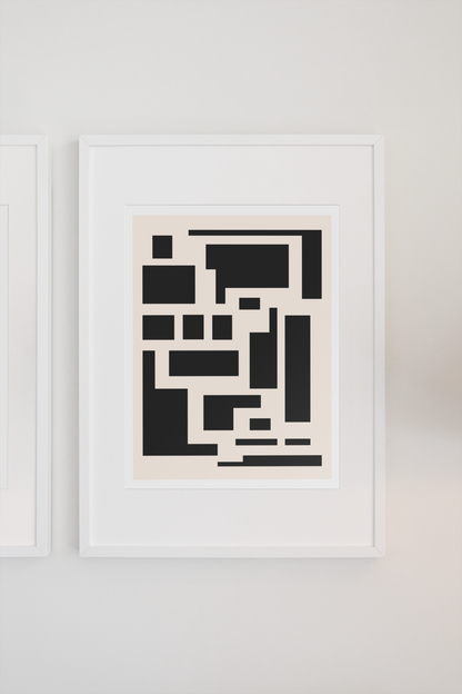 Modern Abstract Squares Wall Art Print