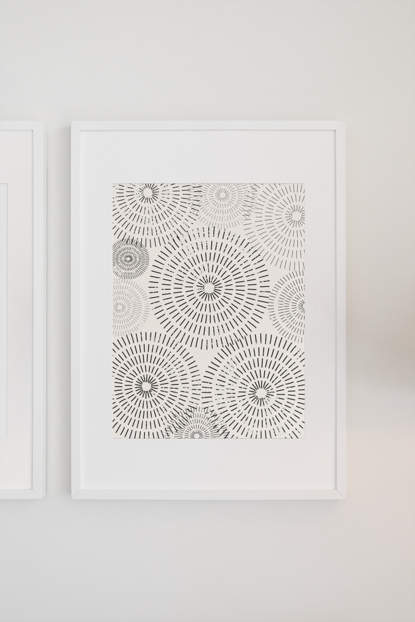 Modern Abstract Circles Dots and Lines Wall Art Print