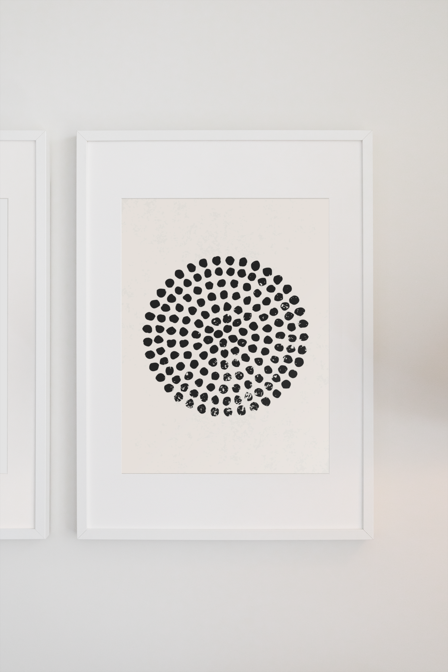 Modern Abstract Geometric Dotted Circle Wall Art Print