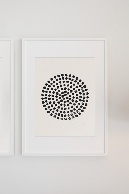 Modern Abstract Geometric Dotted Circle Wall Art Print