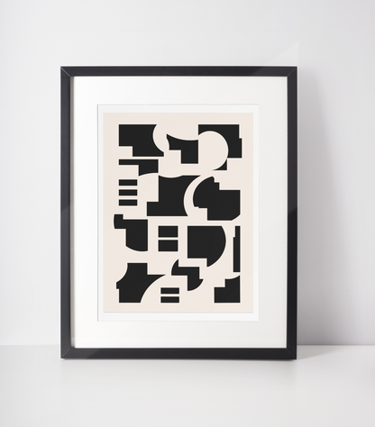 Modern Abstract Circles and Squares Wall Art Print