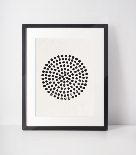 Modern Abstract Geometric Dotted Circle Wall Art Print