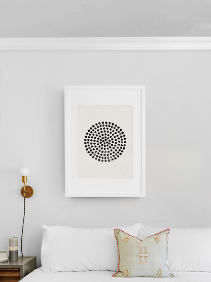 Modern Abstract Geometric Dotted Circle Wall Art Print