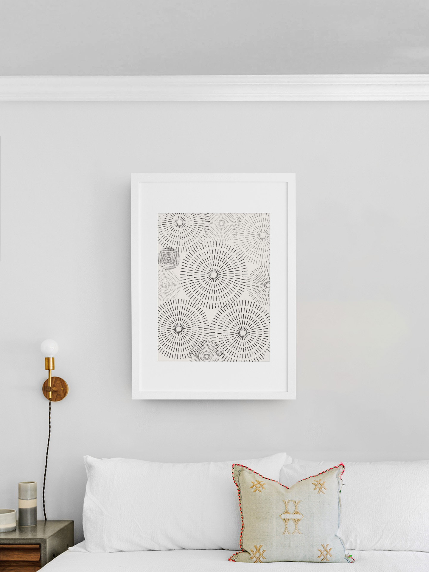 Modern Abstract Circles Dots and Lines Wall Art Print