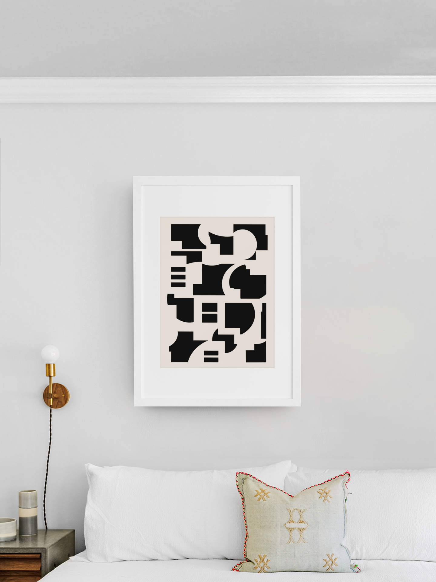 Modern Abstract Circles and Squares Wall Art Print