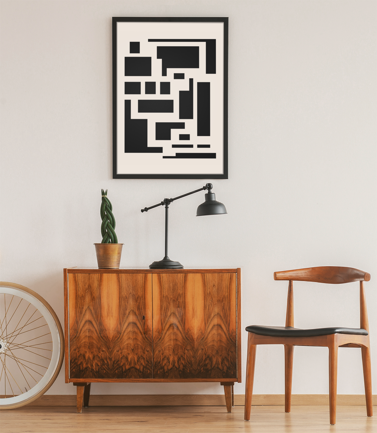 Modern Abstract Squares Wall Art Print