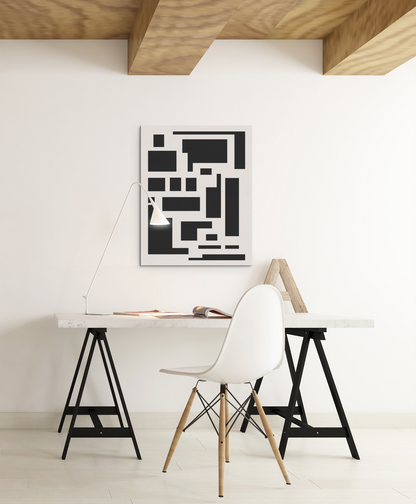 Modern Abstract Squares Wall Art Print