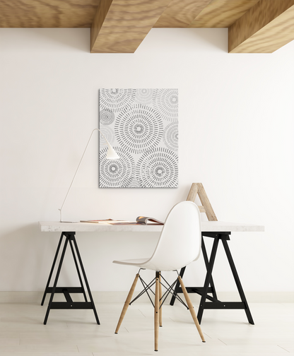 Modern Abstract Circles Dots and Lines Wall Art Print