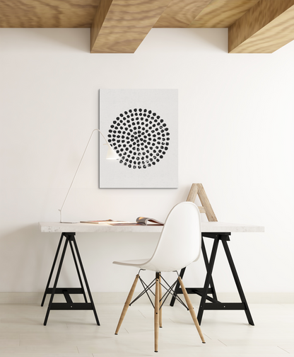 Modern Abstract Geometric Dotted Circle Wall Art Print