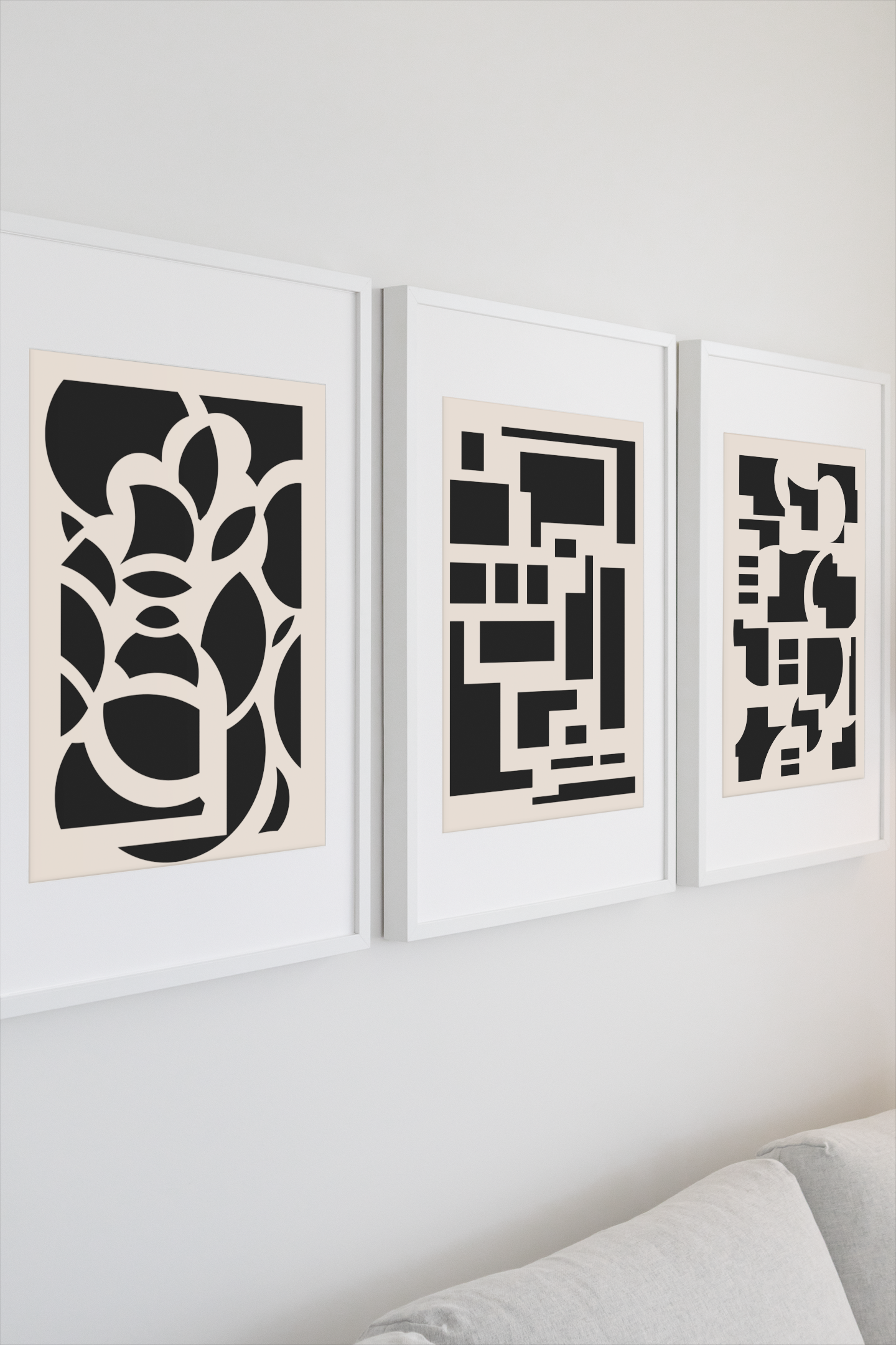 Modern Abstract Circles and Squares Wall Art Print