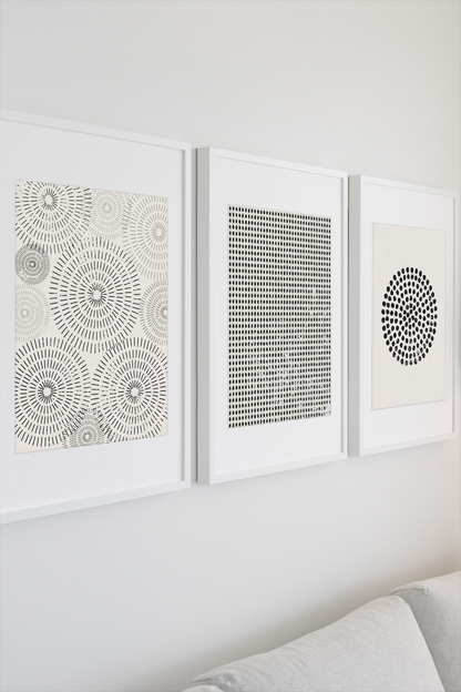 Modern Abstract Geometric Dotted Circle Wall Art Print