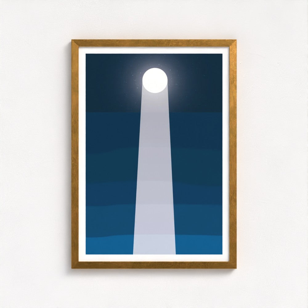 Moonlit Sea Antique Framed Print
