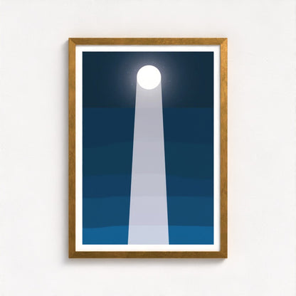 Moonlit Sea Antique Framed Print