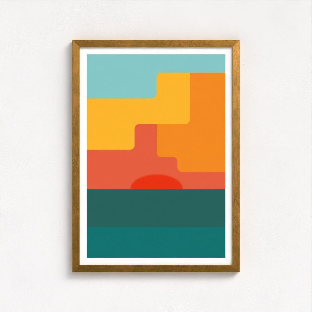 Scandi Sea Antique Framed Print