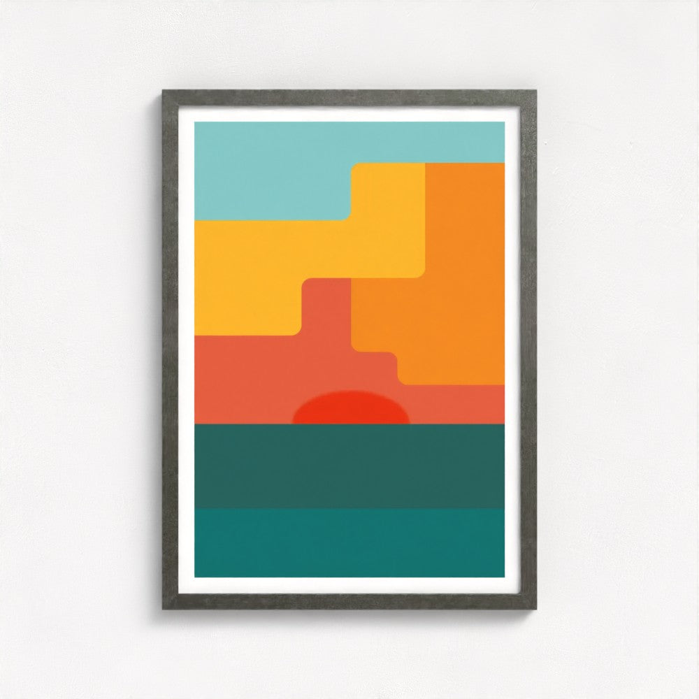 Scandi Sea Antique Framed Print