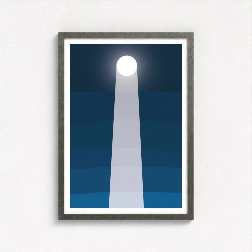 Moonlit Sea Antique Framed Print