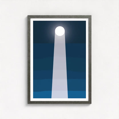 Moonlit Sea Antique Framed Print